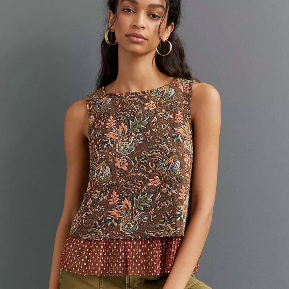Eva Franco Jacquard Sleeveless Top